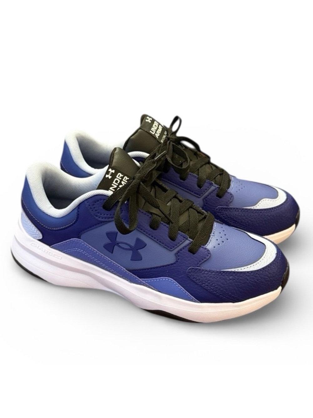 Under Armour Charged Edge Men's 9 Blue Purple Gym Training Sneakers NWOT
